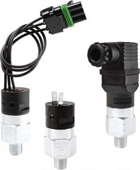 Barksdale - 75 to 300 psi Adjustable Range, 9,000 Max psi, Compact Pressure Switch - 1/4 NPT Male, 1/4in Male Spade Terminals, SPST/ NC Contact, Brass Wetted Parts, 3% Repeatability - Exact Tooling