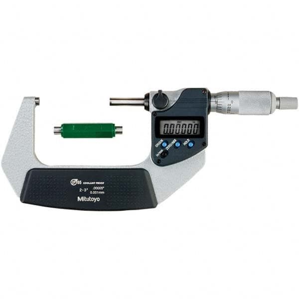 Mitutoyo - Electronic Outside Micrometers Type: Coolant-proof Minimum Measurement (Decimal Inch): 2.0000 - Exact Tooling