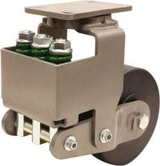 Hamilton - 8" Diam x 3" Wide, Impact-Resistant Cast Nylon Swivel Caster - 3,145 Lb Capacity, Top Plate Mount, 4-1/2" x 6-1/2" Plate, Sealed Precision Ball Bearing Bearing - Exact Tooling