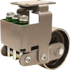 Hamilton - 8" Diam x 3" Wide, Drop Forged Steel Rigid Caster - 3,145 Lb Capacity, Top Plate Mount, 4-1/2" x 6-1/2" Plate, Sealed Precision Ball Bearing Bearing - Exact Tooling