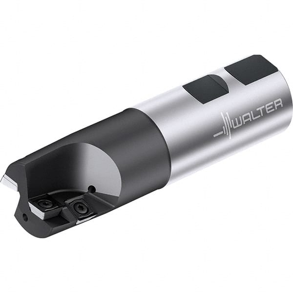 Walter - 29.9mm Cut Diam, 20.8mm Max Depth of Cut, 32mm Shank Diam, 115mm OAL, Indexable Square Shoulder End Mill - Weldon Shank, 0° Lead Angle, Through Coolant, Series M4792-W - Exact Tooling