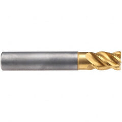 Emuge - 20mm Diam, 26mm LOC, 4 Flute Solid Carbide Roughing & Finishing End Mill - TiN/TiAlN Finish, 92mm OAL, 20mm Shank Diam, Cylindrical Shank, 45° Helix, Stub Length - Exact Tooling