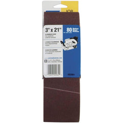 Norton - 3" Wide x 21" OAL, 80 Grit, Aluminum Oxide Abrasive Belt - Exact Tooling