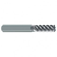 6mm Dia. - 57mm OAL - 45° Helix Bright Carbide End Mill - 6 FL - Exact Tooling