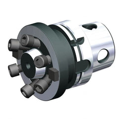 Kennametal - KM4X100 Taper Shank 10mm Hole End Mill Holder/Adapter - 4-5/8" Nose Diam, 2.647" Projection, Through-Spindle Coolant - Exact Tooling