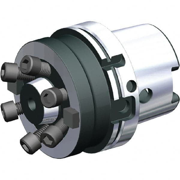 Kennametal - HSK100A Taper Shank 12mm Hole End Mill Holder/Adapter - 4-5/8" Nose Diam, 2.647" Projection, Through-Spindle Coolant - Exact Tooling