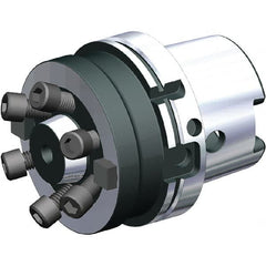 Kennametal - HSK100A Taper Shank 12mm Hole End Mill Holder/Adapter - 4-5/8" Nose Diam, 2.647" Projection, Through-Spindle Coolant - Exact Tooling
