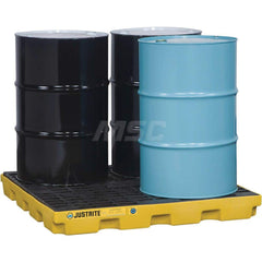 Justrite - Spill Pallets, Platforms, Sumps & Basins; Type: EcoPolyBlend? Accumulation Centers ; Number of Drums: 4 ; Sump Capacity (Gal.): 49.00 ; Load Capacity (Lb.): 5000.000 ; Material: Polyethylene ; Height (Inch): 5.5 - Exact Tooling
