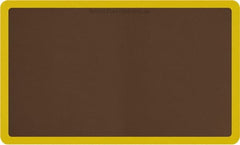 Smart Step - 5' Long x 3' Wide, Dry Environment, Anti-Fatigue Matting - Brown with Yellow Borders, Urethane with Urethane Sponge Base, Beveled on All 4 Sides - Exact Tooling