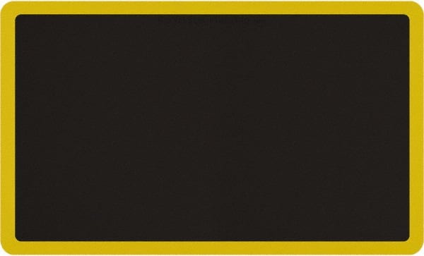 Smart Step - 5' Long x 3' Wide, Dry Environment, Anti-Fatigue Matting - Black with Yellow Borders, Urethane with Urethane Sponge Base, Beveled on All 4 Sides - Exact Tooling