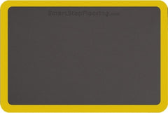 Smart Step - 3' Long x 2' Wide, Dry Environment, Anti-Fatigue Matting - Gray with Yellow Borders, Urethane with Urethane Sponge Base, Beveled on All 4 Sides - Exact Tooling