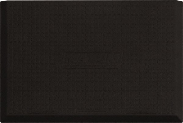 Smart Step - 3' Long x 2' Wide, Dry Environment, Anti-Fatigue Matting - Black, Urethane with Urethane Sponge Base, Beveled on 3 Sides - Exact Tooling