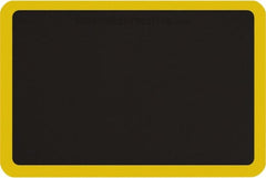Smart Step - 3' Long x 2' Wide, Dry Environment, Anti-Fatigue Matting - Black with Yellow Borders, Urethane with Urethane Sponge Base, Beveled on All 4 Sides - Exact Tooling