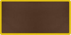 Smart Step - 6' Long x 3' Wide, Dry Environment, Anti-Fatigue Matting - Brown with Yellow Borders, Urethane with Urethane Sponge Base, Beveled on All 4 Sides - Exact Tooling