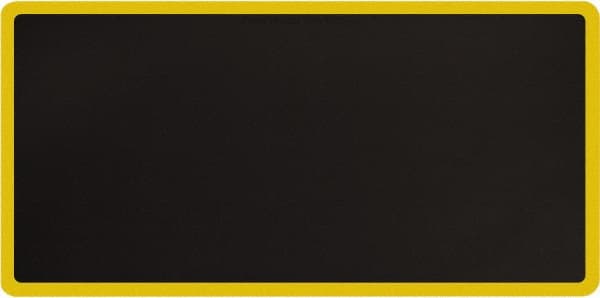 Smart Step - 6' Long x 3' Wide, Dry Environment, Anti-Fatigue Matting - Black with Yellow Borders, Urethane with Urethane Sponge Base, Beveled on All 4 Sides - Exact Tooling