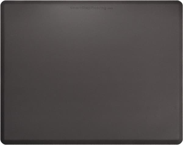 Smart Step - 5' Long x 4' Wide, Dry Environment, Anti-Fatigue Matting - Gray with Yellow Borders, Urethane with Urethane Sponge Base, Beveled on All 4 Sides - Exact Tooling