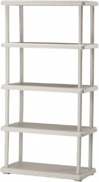 Ability One - Plastic Shelving; Type: Structural Plastic Open Shelving ; Shelf Capacity (Lb.): 180 ; Width (Inch): 36 ; Height (Inch): 74 ; Depth: 18 ; Number of Shelves: 5 - Exact Tooling