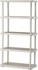 Ability One - Plastic Shelving; Type: Structural Plastic Open Shelving ; Shelf Capacity (Lb.): 180 ; Width (Inch): 36 ; Height (Inch): 74 ; Depth: 18 ; Number of Shelves: 5 - Exact Tooling