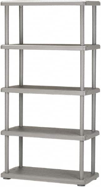 Ability One - Plastic Shelving; Type: Structural Plastic Open Shelving ; Shelf Capacity (Lb.): 180 ; Width (Inch): 36 ; Height (Inch): 74 ; Depth: 18 ; Number of Shelves: 5 - Exact Tooling