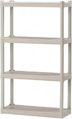 Ability One - Plastic Shelving; Type: Structural Plastic Open Shelving ; Shelf Capacity (Lb.): 75 ; Width (Inch): 32 ; Height (Inch): 54 ; Depth: 13 ; Number of Shelves: 4 - Exact Tooling