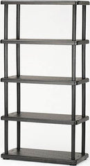 Ability One - Plastic Shelving; Type: Structural Plastic Open Shelving ; Shelf Capacity (Lb.): 180 ; Width (Inch): 36 ; Height (Inch): 74 ; Depth: 18 ; Number of Shelves: 5 - Exact Tooling