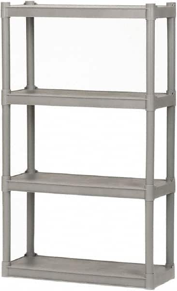 Ability One - Plastic Shelving; Type: Structural Plastic Open Shelving ; Shelf Capacity (Lb.): 75 ; Width (Inch): 32 ; Height (Inch): 54 ; Depth: 13 ; Number of Shelves: 4 - Exact Tooling