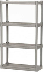 Ability One - Plastic Shelving; Type: Structural Plastic Open Shelving ; Shelf Capacity (Lb.): 75 ; Width (Inch): 32 ; Height (Inch): 54 ; Depth: 13 ; Number of Shelves: 4 - Exact Tooling