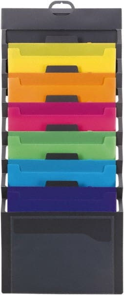 SMEAD - 14-1/4" Wide x 33" High x 1" Deep Polypropylene Wall File - 6 Compartments, Gray - Exact Tooling