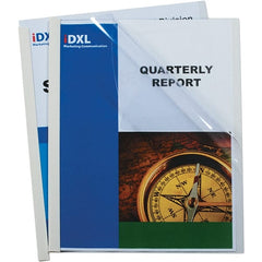 C-LINE - 11" Long x 8-1/2" Wide Report Cover with Binding Bars - White - Exact Tooling