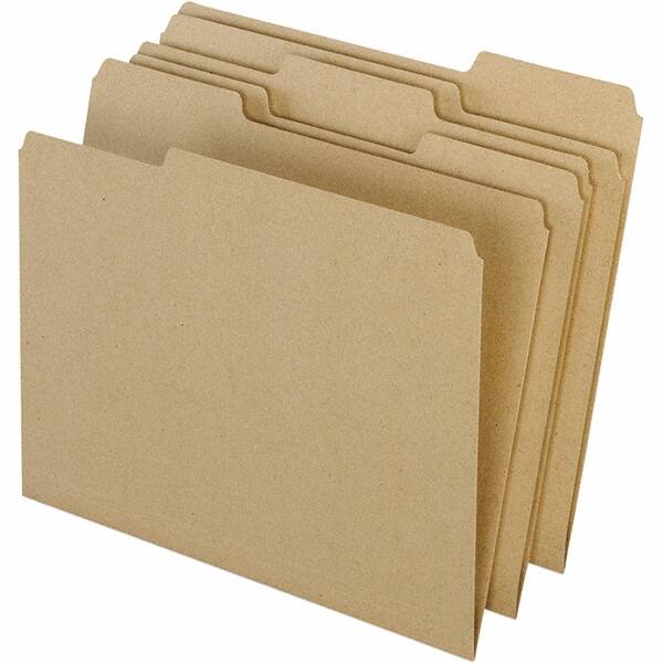 Pendaflex - 11-5/8 x 9-1/2", Letter Size, Natural, File Folders with Top Tab - 11 Point Stock, Assorted Tab Cut Location - Exact Tooling