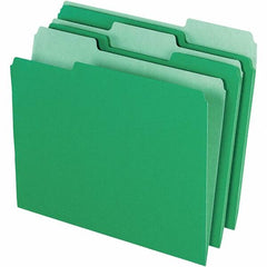 Pendaflex - 11-5/8 x 9-1/2", Letter Size, Green/Light Green, File Folders with Top Tab - 11 Point Stock, Assorted Tab Cut Location - Exact Tooling