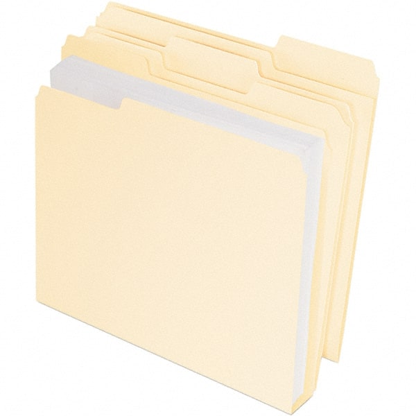 Pendaflex - 11-5/8 x 9-1/2", Letter Size, Manila, File Folders with Top Tab - 11 Point Stock, Assorted Tab Cut Location - Exact Tooling