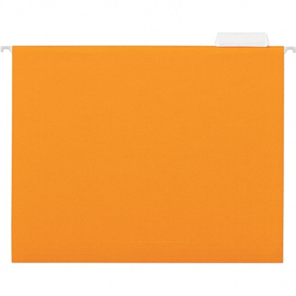 UNIVERSAL - 9-1/2x11-3/4", Letter Size, Orange, Hanging File Folder - 11 Point Stock, 1/5 Tab Cut Location - Exact Tooling