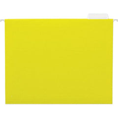 UNIVERSAL - 9-1/2x11-3/4", Letter Size, Yellow, Hanging File Folder - 11 Point Stock, 1/5 Tab Cut Location - Exact Tooling