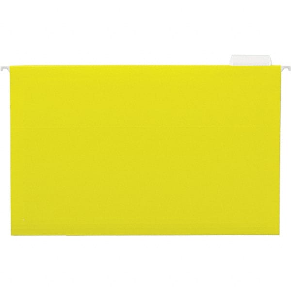 UNIVERSAL - 9-1/2x11-3/4", Legal, Yellow, Hanging File Folder - 11 Point Stock, 1/5 Tab Cut Location - Exact Tooling