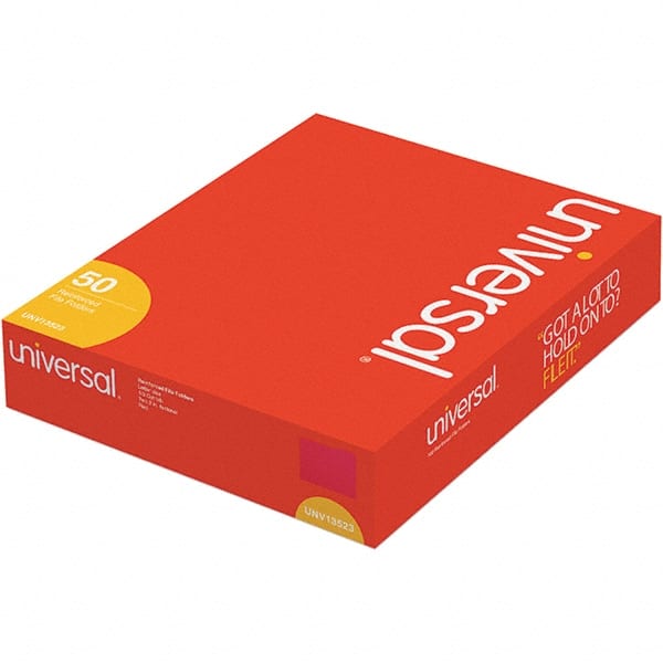 UNIVERSAL - 12-1/4 x 9-1/2", Letter Size, Red, File Folders with Top Tab - 11 Point Stock, Assorted Tab Cut Location - Exact Tooling