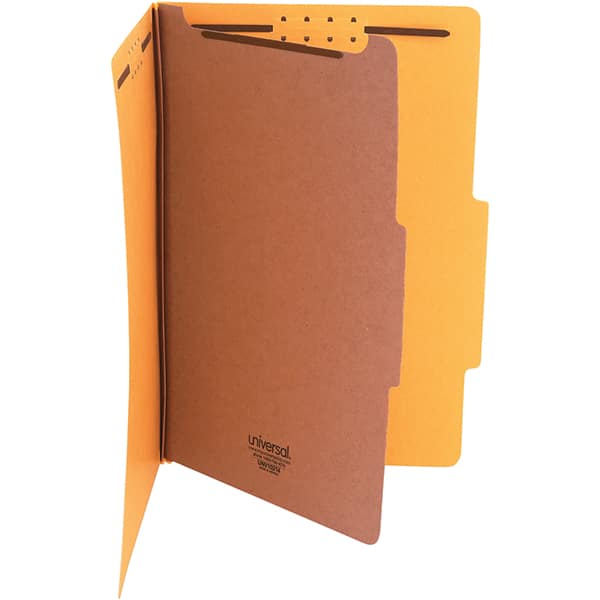 UNIVERSAL - 15 x 10-3/8", Legal, Yellow, Classification Folders with Top Tab Fastener - 25 Point Stock, Right of Center Tab Cut Location - Exact Tooling