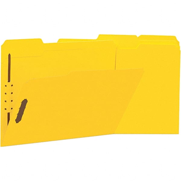 UNIVERSAL - 12-1/4 x 9-1/2", Letter Size, Yellow, File Folders with Top Tab - 11 Point Stock, Assorted Tab Cut Location - Exact Tooling