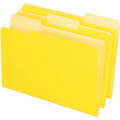 Pendaflex - 14-5/8 x 9-3/16", Legal, Yellow, File Folders with Top Tab - 11 Point Stock, Assorted Tab Cut Location - Exact Tooling