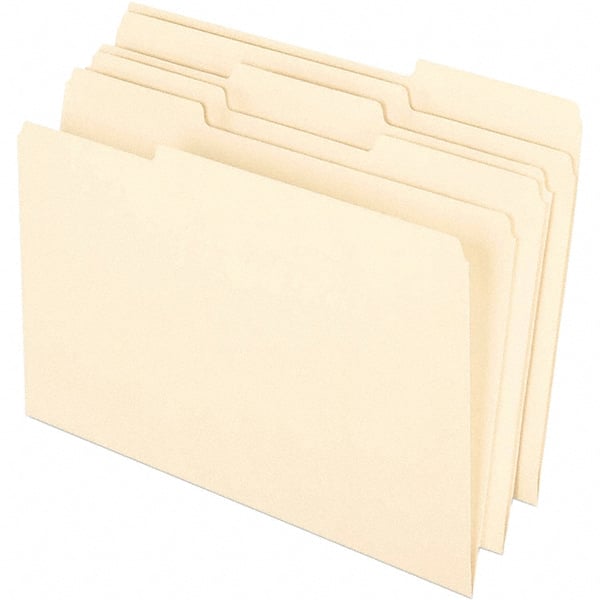 Pendaflex - 14-5/8 x 9-1/2", Legal, Manila, File Folders with Top Tab - 11 Point Stock, Assorted Tab Cut Location - Exact Tooling