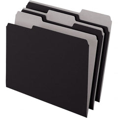 Pendaflex - 11-5/8 x 9-3/16", Letter Size, Black, File Folders with Top Tab - 11 Point Stock, Assorted Tab Cut Location - Exact Tooling