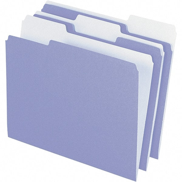 Pendaflex - 11-5/8 x 9-1/2", Letter Size, Lavender, File Folders with Top Tab - 11 Point Stock, Assorted Tab Cut Location - Exact Tooling