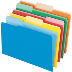 Pendaflex - 14-5/8 x 9-3/16", Legal, Assorted Colors, File Folders with Top Tab - 11 Point Stock, Assorted Tab Cut Location - Exact Tooling