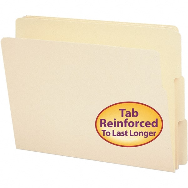 SMEAD - 12-1/4 x 9-1/2", Letter Size, Manila, File Folders with End Tab - 11 Point Stock, Assorted Tab Cut Location - Exact Tooling