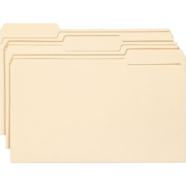 SMEAD - 14-3/4 x 9-1/2", Legal, Manila, File Folders with Top Tab - 11 Point Stock, Assorted Tab Cut Location - Exact Tooling
