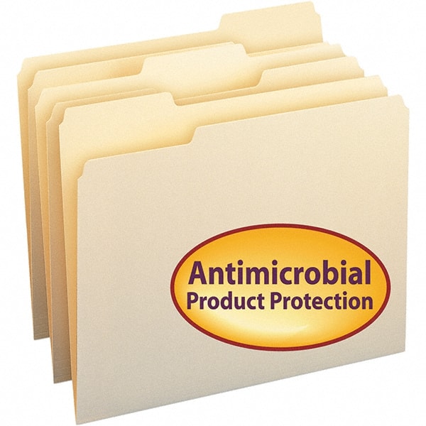 SMEAD - 11-5/8 x 9-1/2", Letter Size, Manila, File Folders with Top Tab - 11 Point Stock, Assorted Tab Cut Location - Exact Tooling