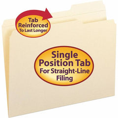 SMEAD - 11-5/8 x 9-1/2", Letter Size, Manila, File Folders with Top Tab - 11 Point Stock, Assorted Tab Cut Location - Exact Tooling