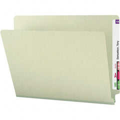 SMEAD - 12-1/4 x 9-1/2", Letter Size, Gray-Green, File Folders with End Tab - 25 Point Stock, Straight Tab Cut Location - Exact Tooling