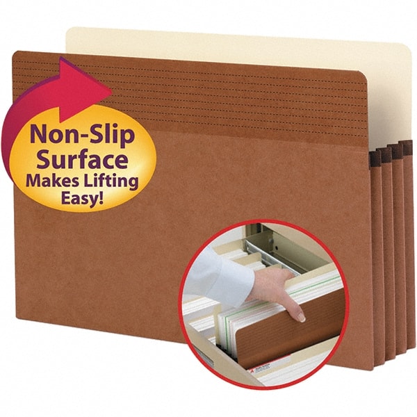 SMEAD - 14-3/4 x 9-1/2", Legal, Redrope, Expansion Folders - Straight Tab Cut Location - Exact Tooling