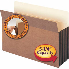 SMEAD - 14-3/4 x 9-1/2", Legal, Redrope, 5-1/4" Expanding Wallet - 11 Point Stock, Straight Tab Cut Location - Exact Tooling